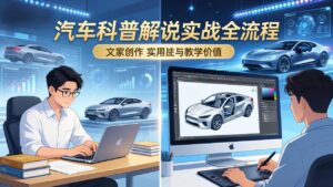 抖音汽车科普解说实战：文案+动画+画面处理+去水印全流程，打造专业汽车科普视频-宝藏屋创业网