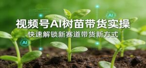 视频号AI树苗带货实操,快速解锁新赛道带货新方式-宝藏屋创业网