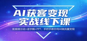 AI获客变现实战线下课：配套提示词+逐字稿+PPT，手把手教你用AI做流量变现-宝藏屋创业网