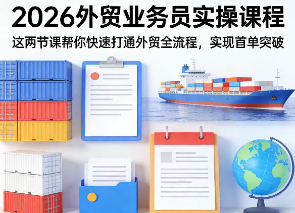 2026外贸业务员实操课程，这两节课帮你快速打通外贸全流程，实现首单突破-宝藏屋创业网