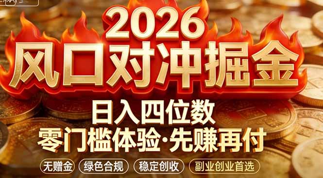 2026美金对冲套利,无赠金对冲策略保驾护航,低门槛易上手实操。单人单日收益2000+-宝藏屋创业网
