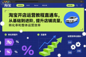 淘宝开店运营教程直通车，从基础到进阶，提升店铺流量，转化率和整体运营效率(更新26年3月)-宝藏屋创业网