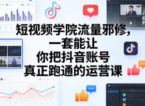短视频学院流量邪修,一套能让你把抖音账号真正跑通的运营课-宝藏屋创业网