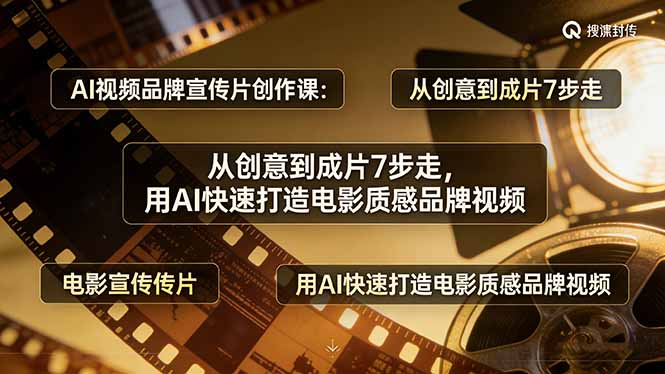 AI视频品牌宣传片创作课：从创意到成片7步走，用AI快速打造电影质感品牌视频-宝藏屋创业网