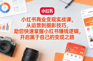 小红书商业变现实战课，从运营到摄影技巧，助您快速掌握小红书賺钱逻辑，开启属于自己的变现之路-宝藏屋创业网