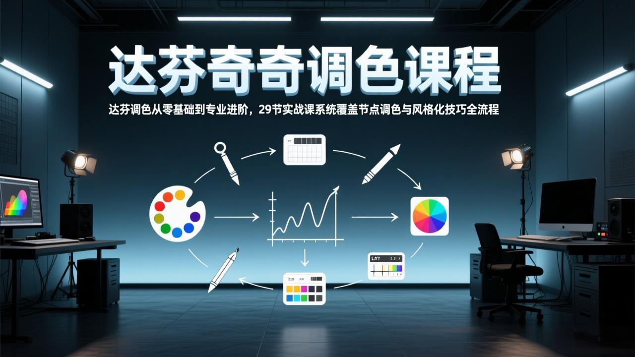 达芬奇调色从零基础到专业进阶，29节实战课系统覆盖节点调色与风格化技巧全流程-宝藏屋创业网