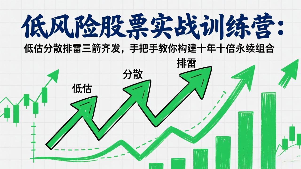 低风险股票实战训练营：低估分散排雷三箭齐发，手把手教你构建十年十倍永续组合-宝藏屋创业网