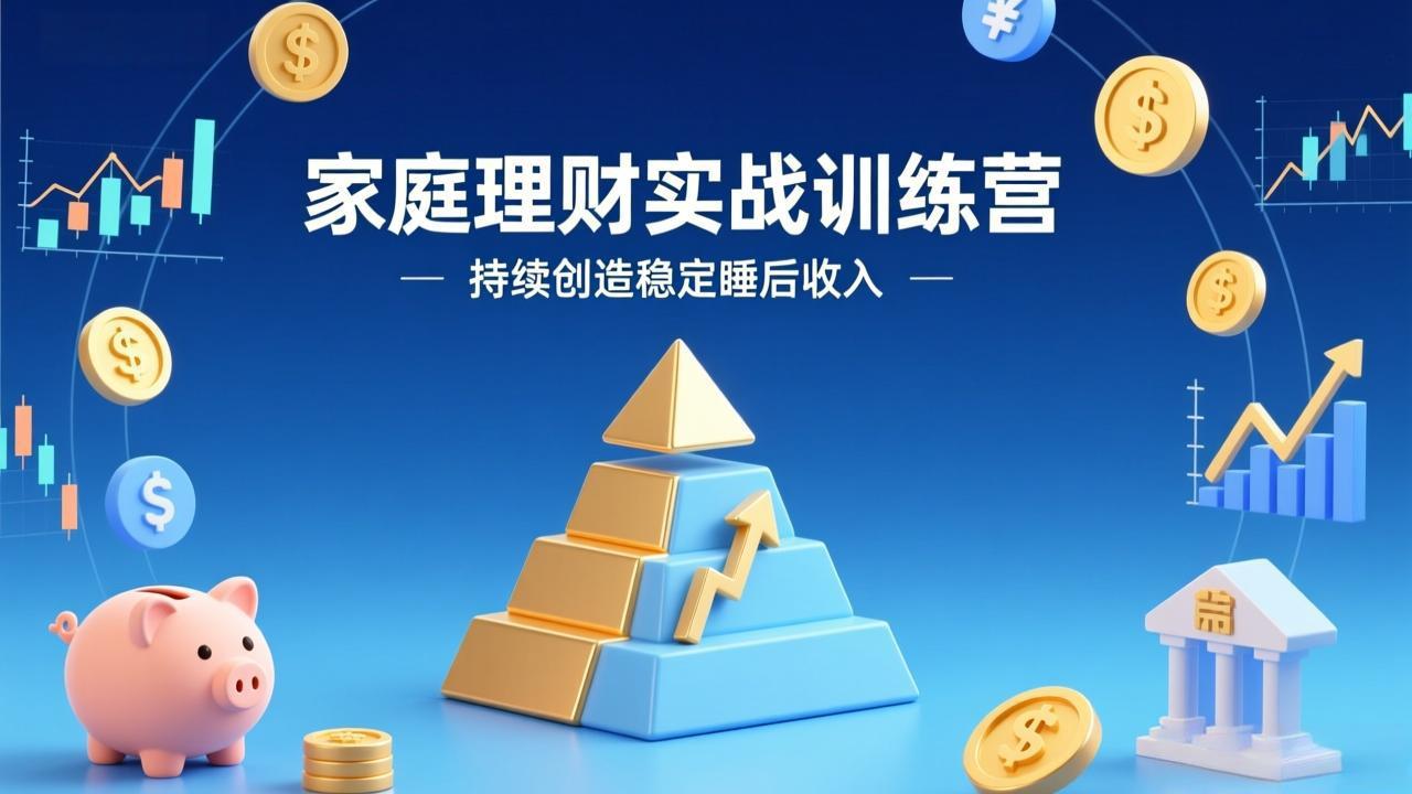 家庭理财实战训练营：从0到1建体系，三阶进阶层层递进，助你持续创造稳定睡后收入-宝藏屋创业网
