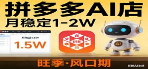 开一家拼多多AI店,月稳定1-2W,目前旺季,风口期!-宝藏屋创业网