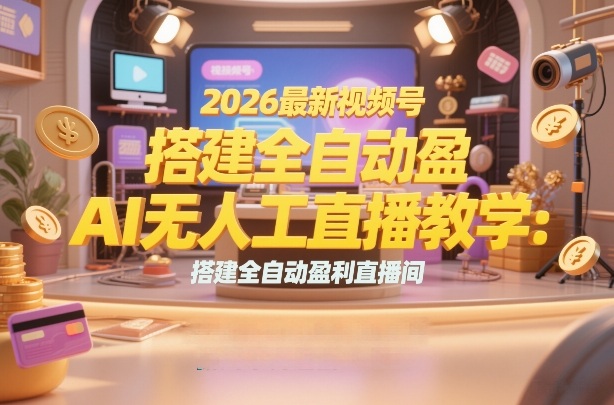 2026最新视频号AI无人直播教学：搭建全自动盈利直播间，低成本开启副业变现-宝藏屋创业网