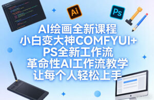 AI绘画全新课程，小白变大神COMFYUI+PS全新工作流，革命性AI工作流教学，让每个人轻松上手-宝藏屋创业网