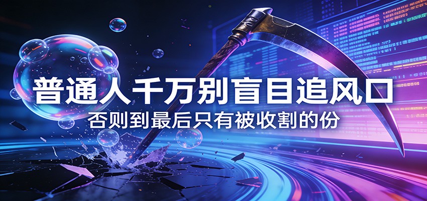 付费文章《通人千万别盲目追风口》否则到最后只有被收割的份-宝藏屋创业网