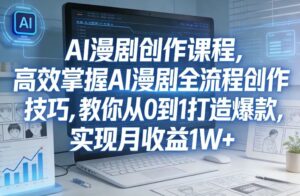 某社群AI漫剧创作课程，高效掌握AI漫剧全流程创作技巧，教你从0到1打造爆款，实现月收益1W+-宝藏屋创业网