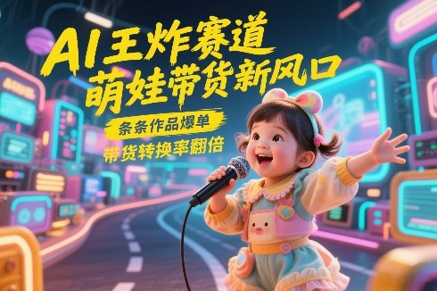 AI王炸赛道，萌娃带货新风口，条条作品爆单，带货转换率翻倍，核心逻辑拆解-宝藏屋创业网