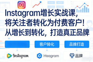 Instagram增长实战课,将关注者转化为付费客户!从增长到转化,打造真正品牌(双语字幕)-宝藏屋创业网