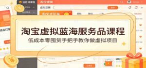 淘宝虚拟蓝海服务品课程：低成本零囤货手把手教你做虚拟项目-宝藏屋创业网