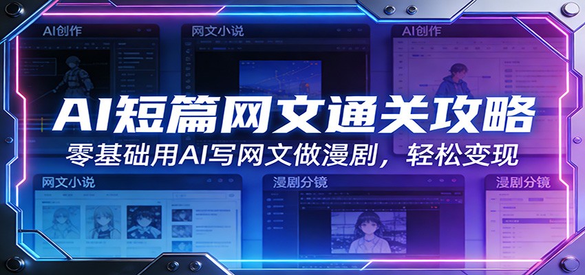 AI短篇网文通关攻略:零基础用AI写网文做漫剧,轻松变现 AI短篇网文通关攻略:零基础用AI写网文做漫剧,轻松变现