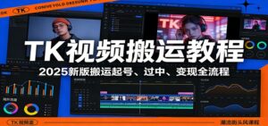 TK视频搬运教程：2025新版搬运起号、过中、变现全流程-宝藏屋创业网