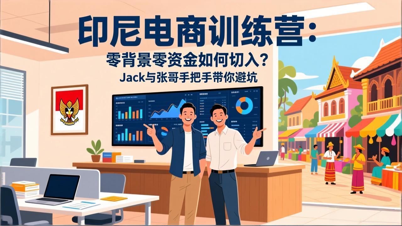 印尼电商训练营：零背景零资金如何切入？Jack与张哥手把手带你避坑-宝藏屋创业网