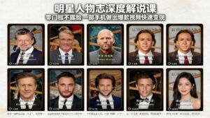 明星人物志深度解说课：零门槛不露脸，一部手机做出爆款视频快速变现-宝藏屋创业网