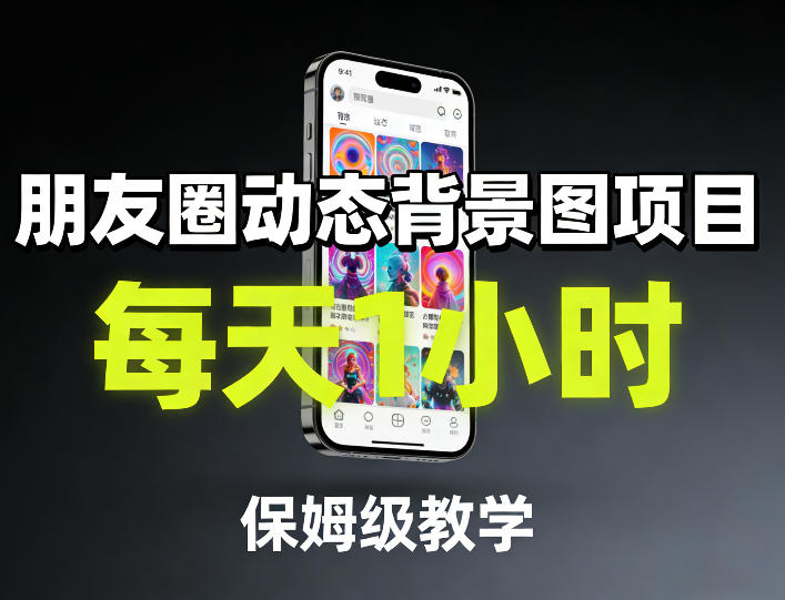 朋友圈动态背景图项目，每天1小时，保姆级教学-宝藏屋创业网