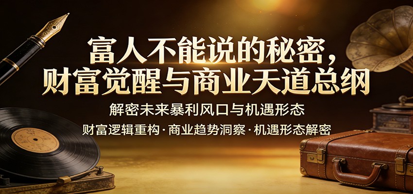 富人不能说的秘密，财富觉醒与商业天道总纲，解密未来暴利风口与机遇形态-宝藏屋创业网