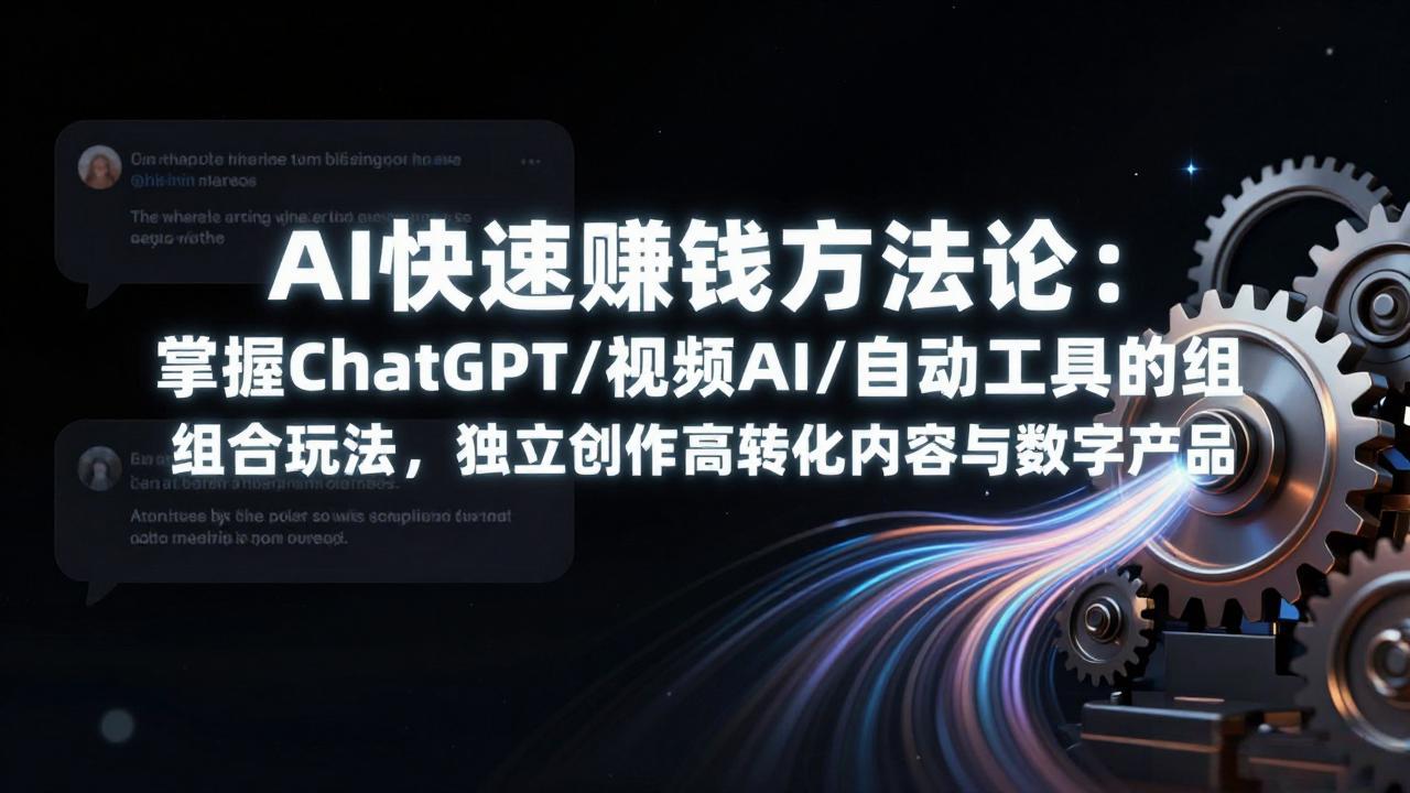 AI快速赚钱方法论：掌握ChatGPT/视频AI/自动化工具的组合玩法，独立创作高转化内容与数字产品-宝藏屋创业网