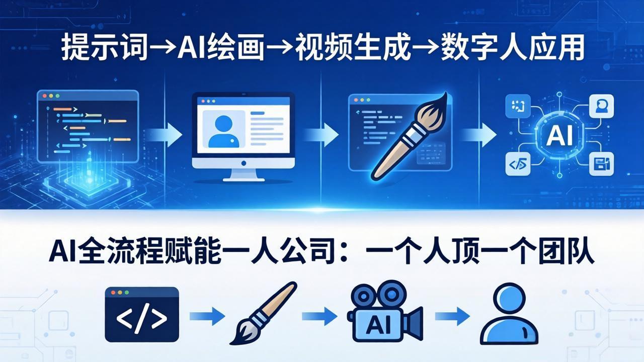 AI全流程赋能一人公司：提示词、绘画、视频、数字人、编程，一个人顶一个团队-宝藏屋创业网