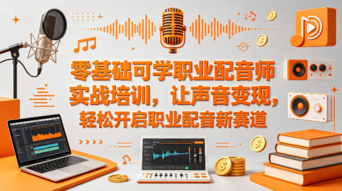 零基础可学职业配音师实战培训，让声音变现，轻松开启职业配音新赛道-宝藏屋创业网