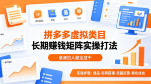 做拼多多虚拟类目想长期賺钱？这套矩阵实操打法，亲测日入稳定过千【揭秘】-宝藏屋创业网