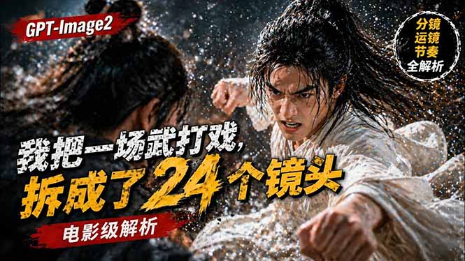 用GPT-Image2，把一段武打对决拆成24个连续镜头，从人物建立、动作衔接、运镜节奏，到情绪爆发-宝藏屋创业网