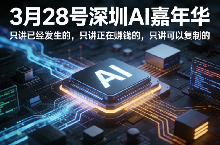 3月28号深圳AI嘉年华，只讲已经发生的，只讲正在賺钱的，只讲可以复制的-宝藏屋创业网