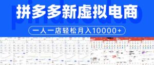 拼多多虚拟电商一人一店轻松月入10000+-宝藏屋创业网