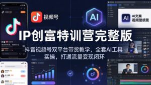 IP创富特训营完整版：抖音视频号双平台带货教学，全套AI工具实操，打通流量变现闭环-宝藏屋创业网