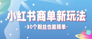 合新手小白操作的小红书商单新玩法，低粉丝也能接单，一个月接三单赚了150+！-宝藏屋创业网