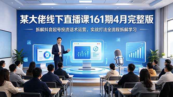 某大佬线下直播课161期4月完整版，拆解抖音起号投流话术运营，实战打法全流程拆解学习-宝藏屋创业网