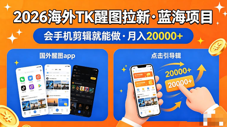 图出海拉新，全网火爆风口项目，只要会简单手机剪辑，轻松上手，当天见收益，日入四位数【揭秘】-宝藏屋创业网