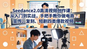 Seedance2.0高清视频创作课:从入门到实战,手把手教你做电商、宣传、复刻、短剧四类爆款视频-宝藏屋创业网