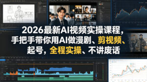 2026最新AI视频实操课程，手把手带你用AI做漫剧、剪视频、起号，全程实操、不讲废话-宝藏屋创业网