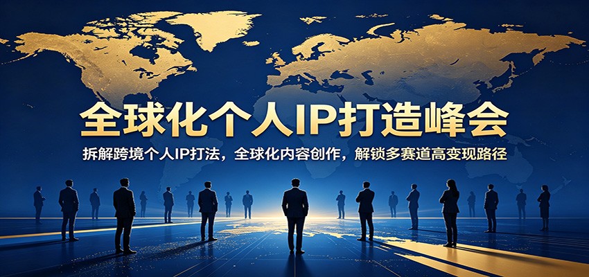 全球化个人IP打造峰会：拆解跨境个人IP打法，全球化内容创作，解锁多赛道高变现路径-宝藏屋创业网