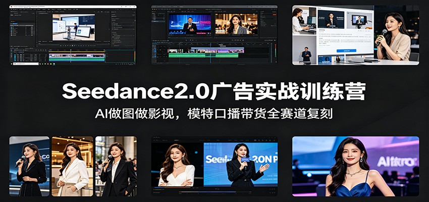 Seedance2.0广告实战训练营：AI做图做影视，模特口播带货全赛道复刻-宝藏屋创业网