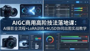 AIGC商用高阶技法落地课：AI摄影全流程+LoRA训练+MJSD协同出图实战教学-宝藏屋创业网