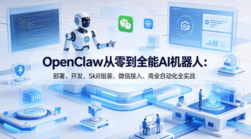 OpenClaw从零到全能AI机器人：部署、开发、Skill组装、微信接入、商业自动化全实战-宝藏屋创业网