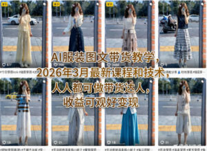 AI服装图文带货教学，2026年3月最新课程和技术，人人都可做带货达人，收益可观好变现-宝藏屋创业网