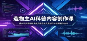 AI科普内容创作课：独家干货零基础掌握克隆音色文案创作与视频制作技巧-宝藏屋创业网