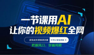 一节课用AI让你的视频爆红全网，超低成本测赛道流量，打开AI变现思维，把握风口，穿越周期-宝藏屋创业网