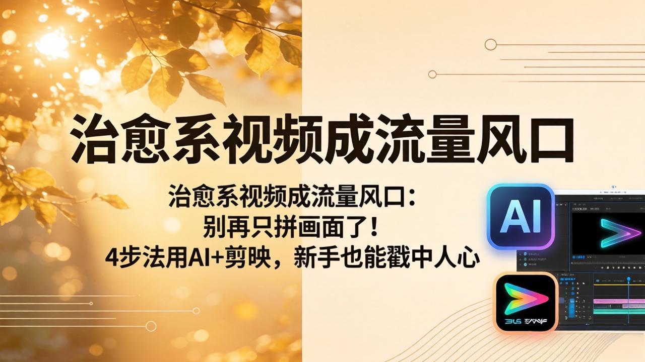 治愈系视频成流量风口：别再只拼画面了！4步法用AI+剪映，新手也能戳中人心-宝藏屋创业网