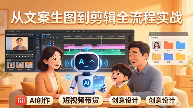 原创 AI 剧情短视频带货：AI+家庭剧情+带货广告，从文案生图到剪辑全流程实战-宝藏屋创业网