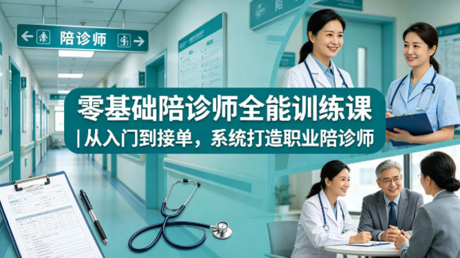 零基础陪诊师全能训练课｜从入门到接单，系统打造职业陪诊师-宝藏屋创业网