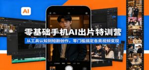 零基础手机AI出片特训营：从工具认知到短剧创作，零门槛搞定各类视频变现-宝藏屋创业网